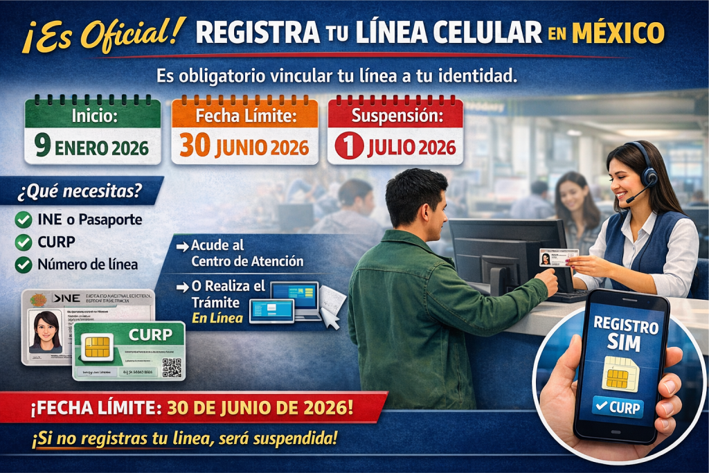 Registro obligatorio de líneas celulares en México inicia en enero de 2026. - Noticias Estado de México